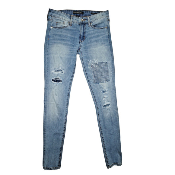 Abercrombie & Fitch Super Skinny Patchwork Distressed Jeans – Size 26L / 30R - Picture 1 of 6